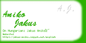 aniko jakus business card